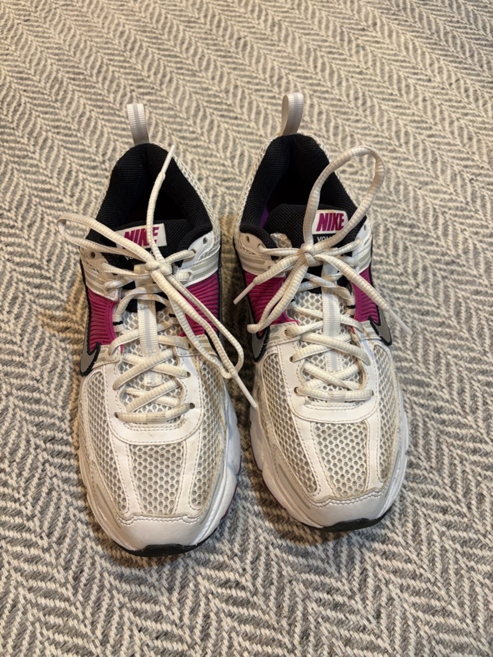 Nike Kids White and Pink Athletic Sneakers
